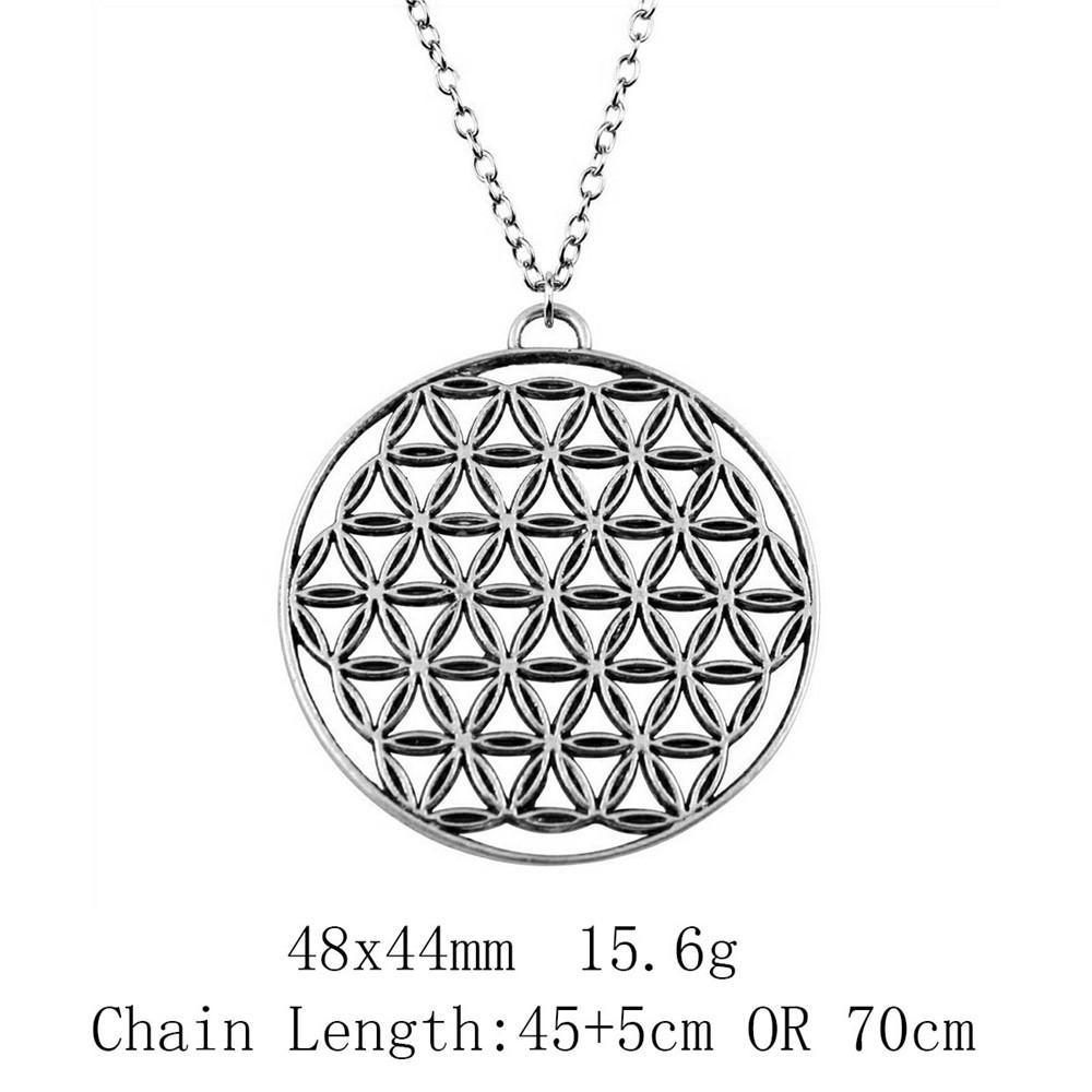 Back To School Christmas Necklace Flower Of Life 45cm Or 70cm Long Chain Necklace Home Garden Necklaces With Pendant