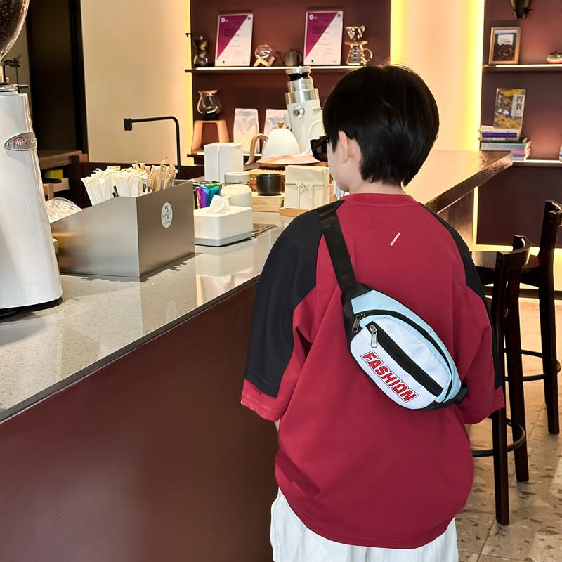 Trendy Korean Style Children's Crossbody Bag With Color Block Design For Kids