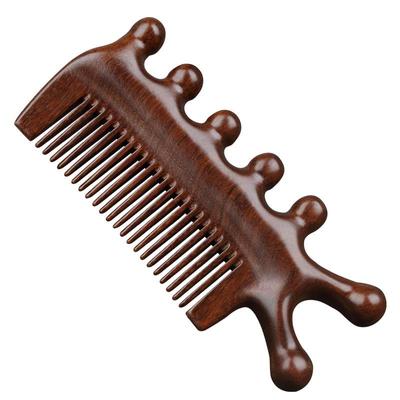 Sandalwood Massage Comb Multifunction Meridian Head Massager Facial Lifting Body Guasha Scrapping Tools Relieve Fatigue Relax Promote
