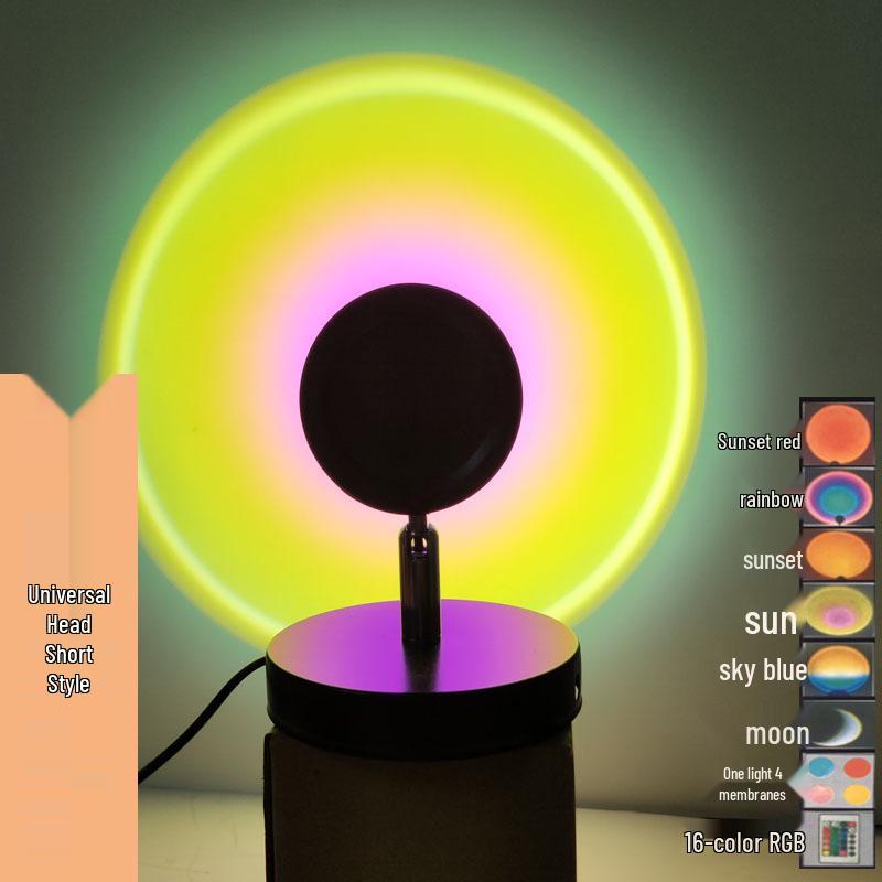 Lámpara de Proyección de Atardecer RGB - Iluminación Ambiental de Fondo para Sesiones de Fotos