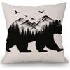 SSOIU White Dog Paw Footprint Icon Isolated On Black Background Decoration Farmhouse Decor Cotton Linen Home Decorative Throw Pillow Case Cushion