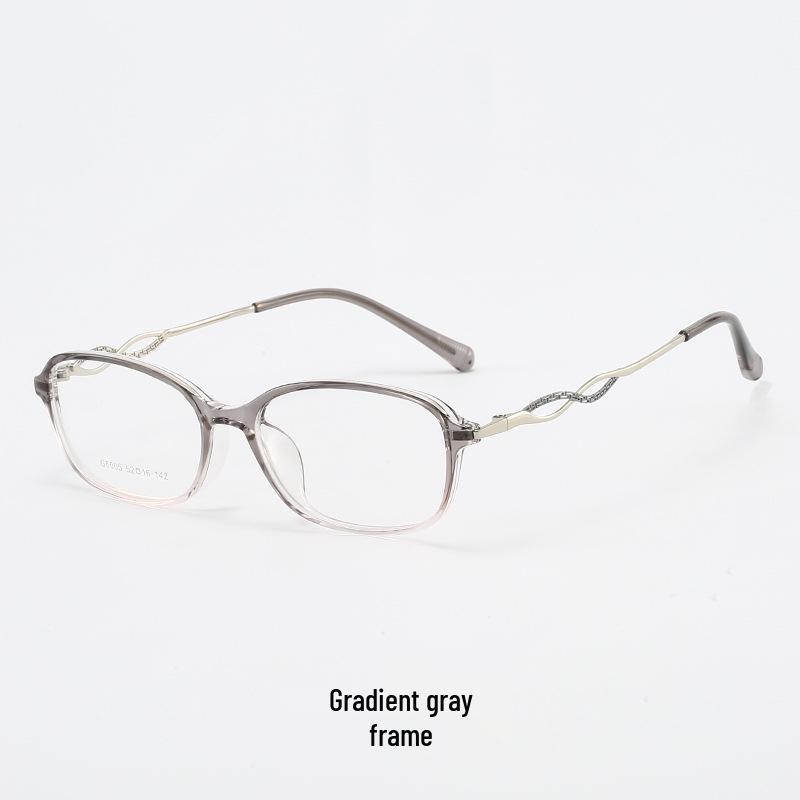 Intelligent Gentle Lady TR Glasses Frame - Ultra-Light, Natural Look with Hollow Temple Design and Prescription Lenses