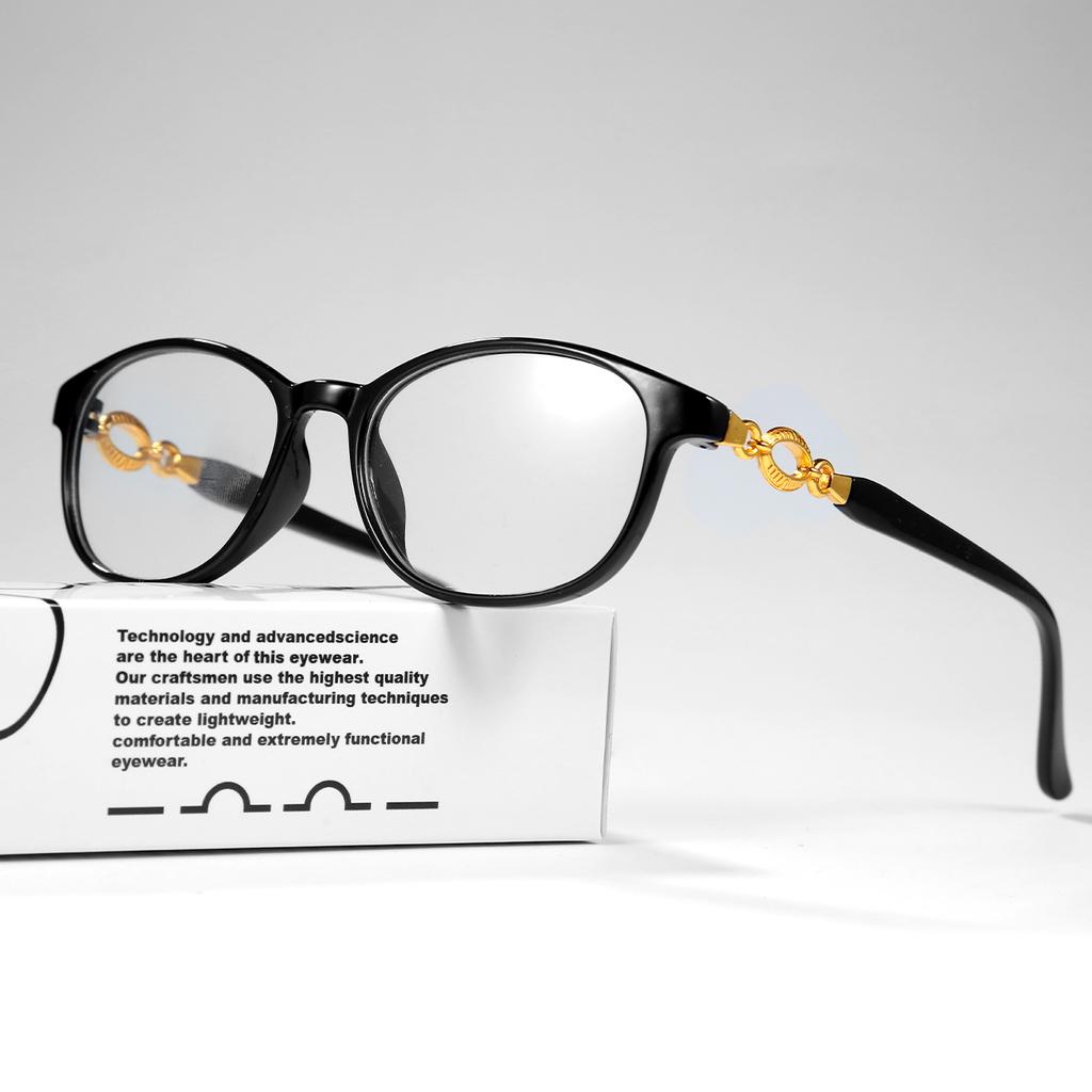 3PCS Anti-Fatigue Reading Glasses  Blue Light BlockingGold Cut-Out Temple DesignHD Resin Lenses for Men & Women