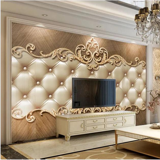 Sizes 3D Wall Paper Mural European Jewelry Flower Wallpaper Living Room Bedroom Wall Paper Stickers