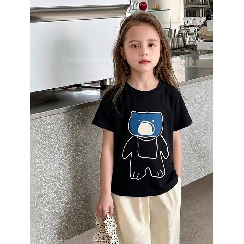 Children's Brand Clothing Summer 2026 Korean Style Kidsren's Pure Cotton Short-Sleeved T-Shirt Boys' T-Shirt Young Women's Half-Sleeved