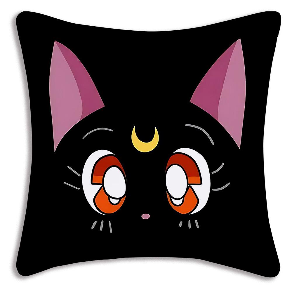 1PC Cute M-shaped Moon Pillowcase Cartoon Sofa Decoration Home Double-sided Printing Cute Square Cushion Pillowcase