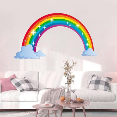 Wall Paintings Self-adhesive Bright Color Portable Stylish Cartoon Rainbow Decoration Wallpaper for Bedroom