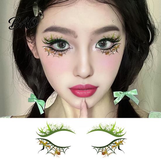 Pavoučí síť Face Art Halloween Dočasná tetování pro ženy, Vodotěsné dýňové pavoučí sítě Festivalové samolepky Oční samolepky Maškarní karneval Cosplay