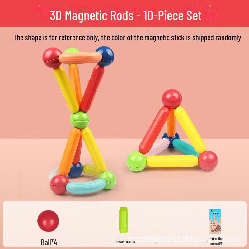 Bastoane Magnetice Mari și Blocuri Magnetice de Fier - Jucării Educative pentru Dezvoltarea Creativă a Copiilor și Învățare Timpurie