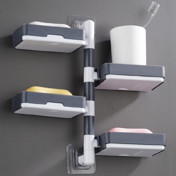 Durable Rotatable Soap Storage Box Multilayer Soap Holder Household Easy to Use