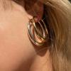 Retro European-American Oval Hoop Earrings