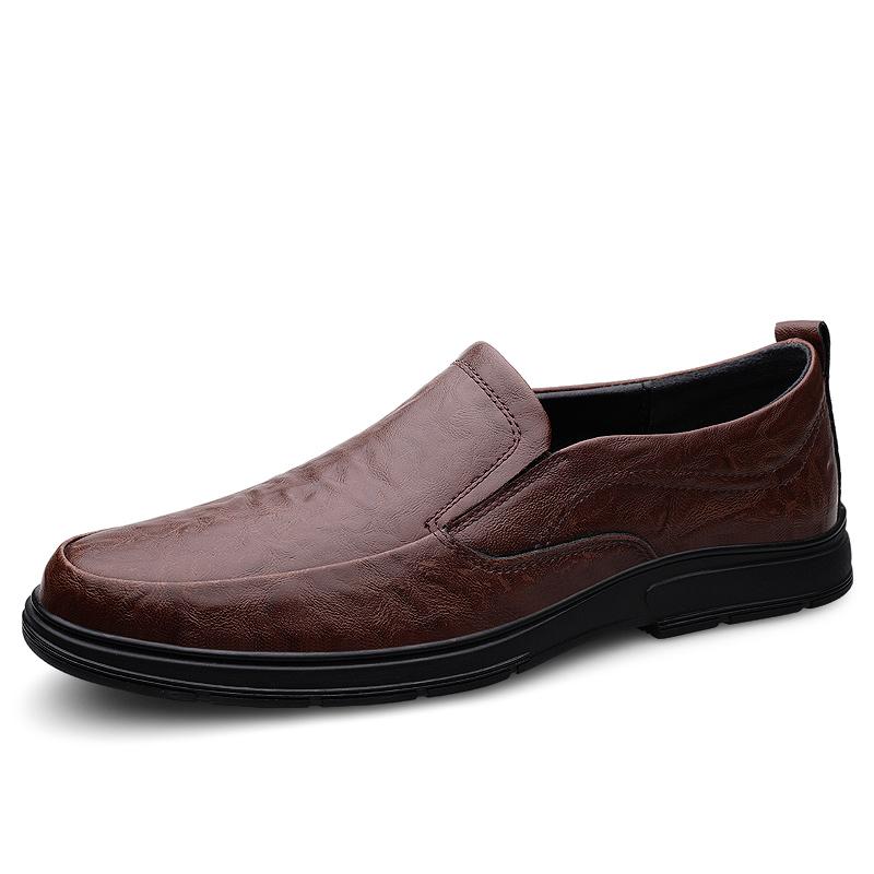 

Мужские мокасины ручной работы из натуральной кожи, универсальные удобные мокасины ручной работы, прогулочные туфли на плоской подошве, повседневная мужская обувь для вождения, мягкие туфли без застежек 45 коричневый