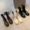 Skinny Boots Women's Autumn and Winter New Summer Thin Single Boots Martin Boots Thick-soled Versatile British Style Short Boots
