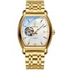 Men's Automatic Mechanical Wristwatch 3ATM Water Resistant Luminous Roman Dial Stainless Steel Band Adjustable Gold Fashion Accessory Gift