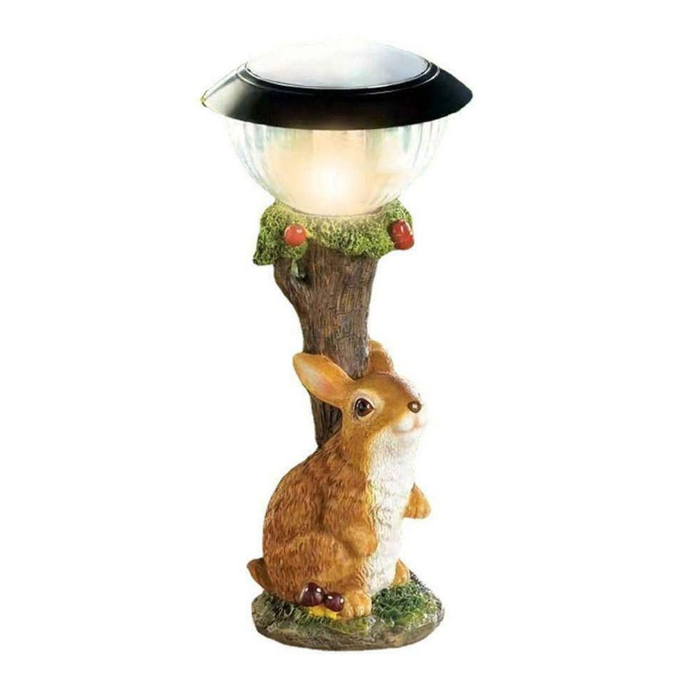 

Lawn Lamp Animal Light Decor Cat Sculpture Solar Garden Animal Statue Squirrel Statue Ornament Rabbit