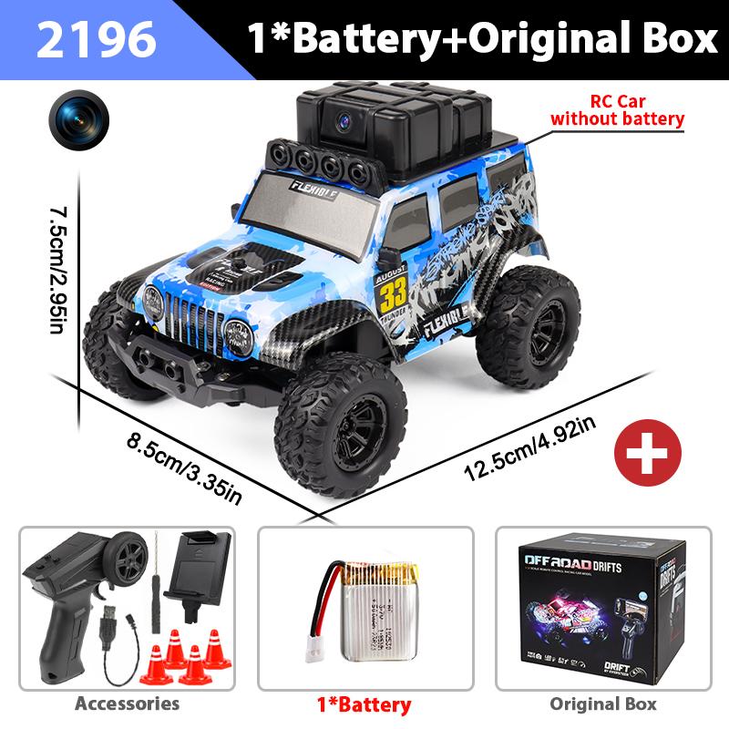 1:32 Mini RC Car With Camera 20Km/h Remote Control Off-Road High Speed Racing Drift Children Electric Toy Crawler for Kids Gift