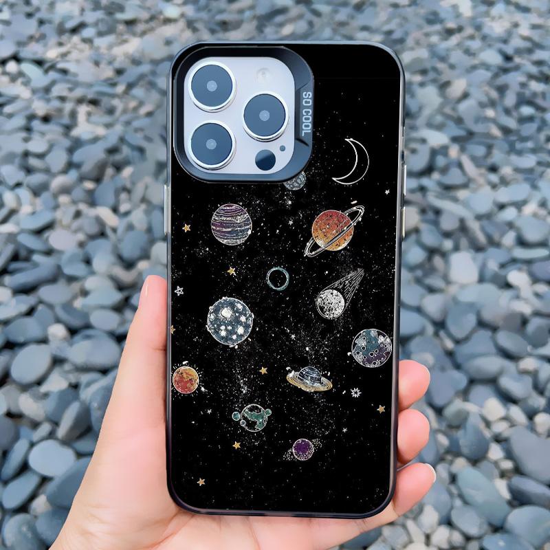 Universe Planet Starry Sky Sun Laser Phone Case For iPhone 13 Mini 12 11 Pro Max 15 16 14 Pro Max Plus Shockproof Phone Covers
