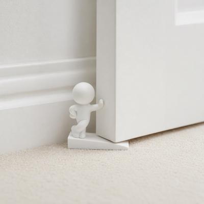 Jijijing Burr-free Doorstop, 3D Printed Stable Door Stop, One-Piece Molding Stopper, Kicking Man Design Doorstop Protects Walls Furniture