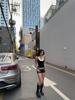 Fashionable Color Block Halterneck Slimming Retro T-Shirt Vest