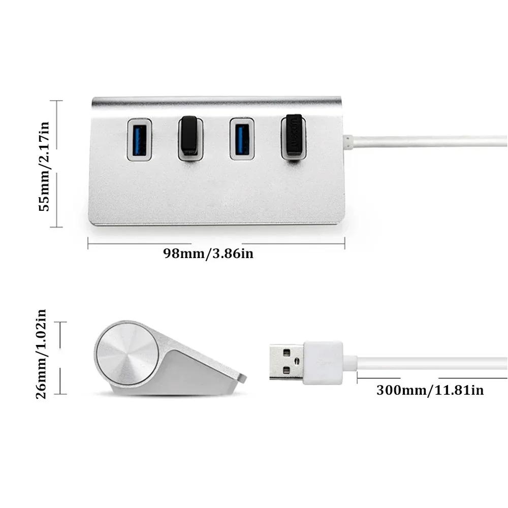 7 Ports Aluminum Alloy USB 3.0 HUB 5Gbps High Speed USB Docking Station USB HUB USB Splitter For Computer Laptop Macbook Pro
