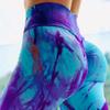 Leggings Fitness Stampa Tie Dye Control Pancia Donna Vita Alta Arricciati Alta Elasticità Leggings Yoga Abbigliamento Sportivo