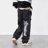 2024 New Fashion Letter Embroidery Retro Baggy Men Jeans Pants Y2K Straight Hip Hop Blue Washed Denim Trousers Pantalon Homme