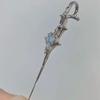 Temperament Four-Pointed Star Earrings Punk Metal Piercing Ear Bridge Front and Back Earrings  Girl