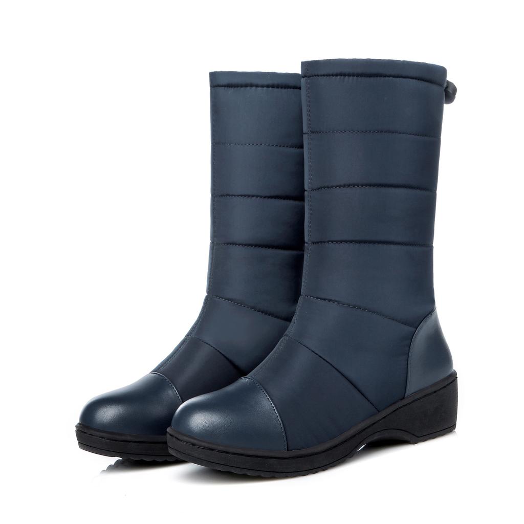 Waterproof Winter Girls Shoes Women Down Snow Boots South Korea Style Platform Wedges Mid Calf Boots Female Plush Warm