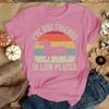 Cute Dachshund I've Got Friends In Low Places Printed T-Shirts Women Short Sleeve Funny Round Neck Tee Shirt Tops