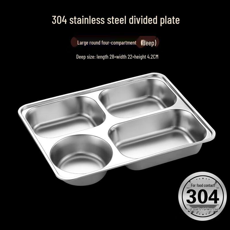 Stainless Steel 4-Compartment Meal Tray