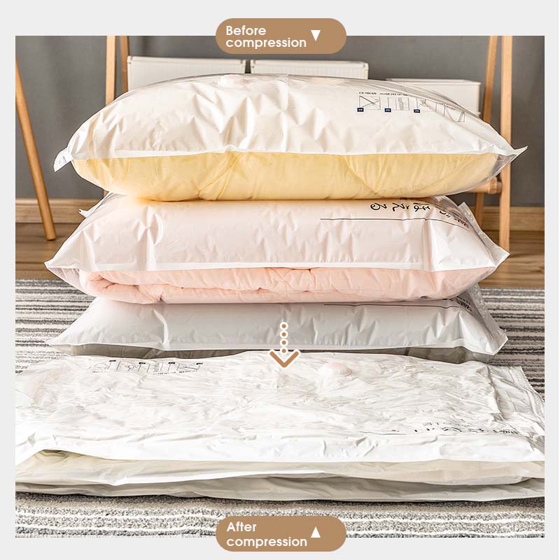 Clothes Storage Bag With Valve Clear Border Bedding,Space Saving Bag Clothes Sorting Packaging Folding Compression Storage Bag
