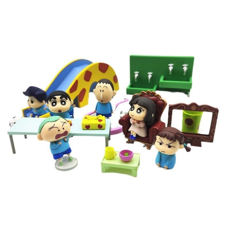 Niedliches Crayon Shin-chan Kindergarten Szene Sammelbares PVC Modell Figurenset