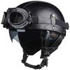 Retro Motorcycle Helmet PU Leather Moto Helmets Men Women Half Helmet HD Lens Casco Four Seasons Riding Scooter Capacetes