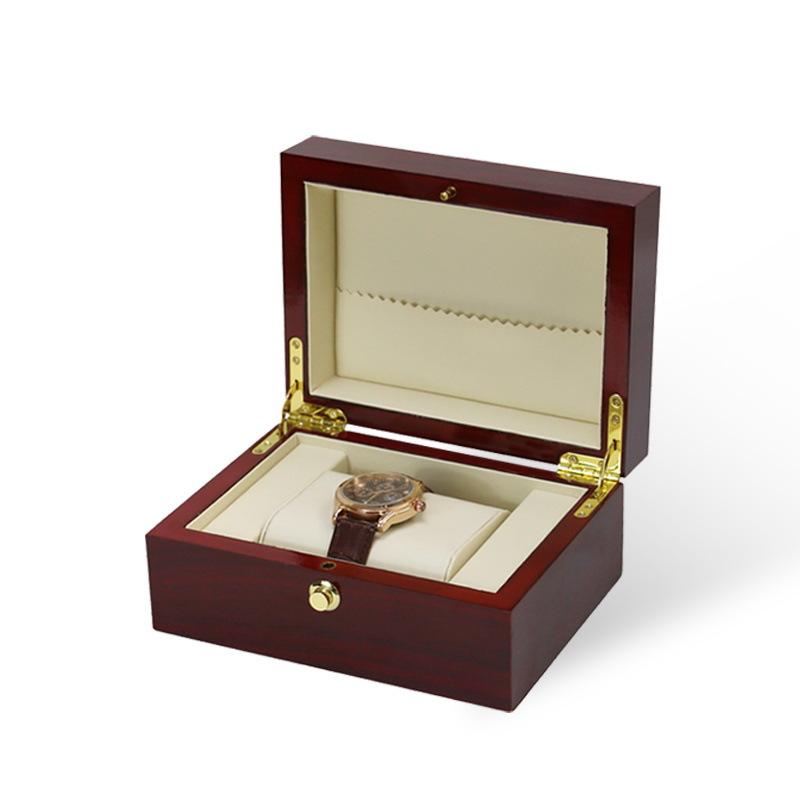 Solid Wood Painted Jewelry and Watch Box with Flip Lid - High-End Gift Packaging In Stock