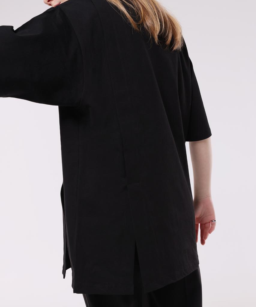 Kankeu Side Slit T-Shirt - Black