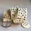 Heavy-Duty Design Rivet Wide Belt Personalized Retro-style Decorative Belt Punk Studded Belt  Jeans