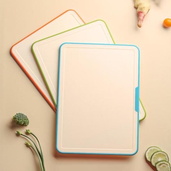 Plastic Cutting Board Set with Stand PP Chopping Boards for Meat Fruit Veggies Non-Slip Dishwasher Safe Space-Saving Kitchen Organizer