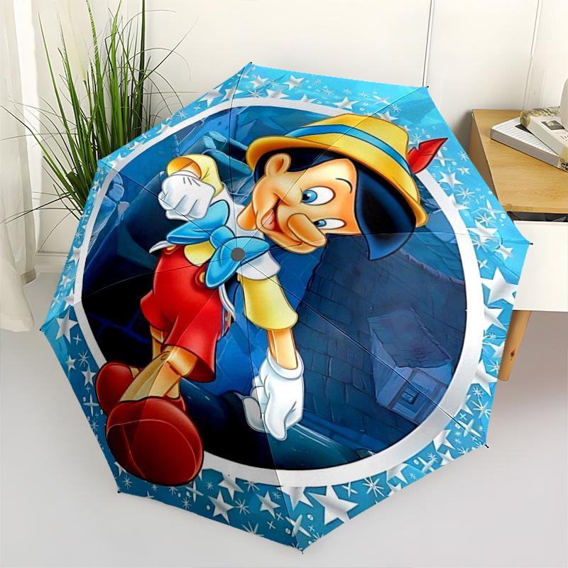 

1pc Pinocchio Character Umbrella - Automatic Opening & Closing, Foldable Design, Outdoor Use, Festive Gift for Fans, Travelers, Daily Use.L0
