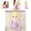 Cute Mermaid Plush Pillow Toy For Girls, Princess Bed Decor, Soft Velvet Stuffed Doll