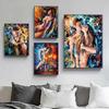Leidenschaftlich Sexy Nackte Frau und Mann Poster Abstrakt Körperkunst Graffiti Ölgemälde Leinwanddruck für Schlafzimmer Hotel Wanddekoration