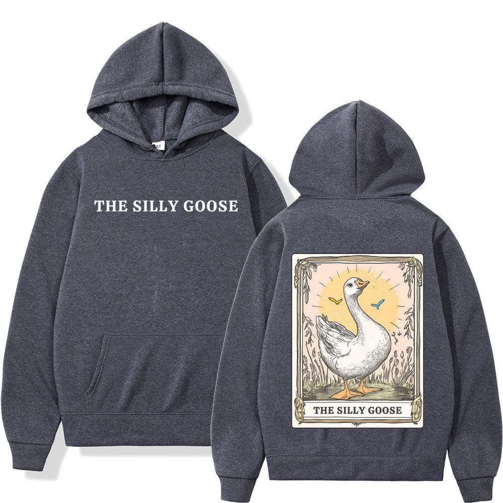 Silly Goose Tarot Card Funny Meme Graphic Hoodie Men Fashion Clothing Pullover Autumn Winter Aesthetic Sportswear