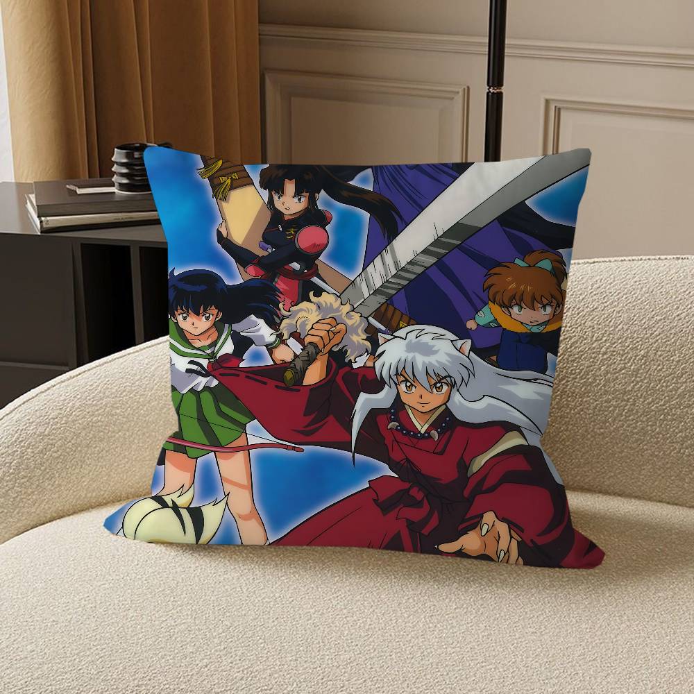 Animation I-Inuyasha Cushion Cover Car Throw Pillow Case For Sofa Car Christmas Gift 40x40cm 45x45cm