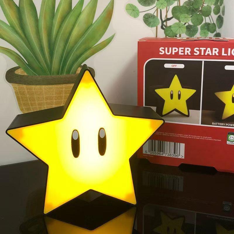 Mario Question Block Star Night Light with Sound & Touch Activation