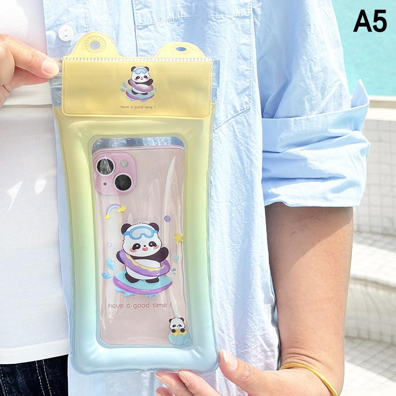 Universelle Cartoon Wasserdichte Handyhülle Tasche Schwimmen Unterwasserfotografie Luftpolster Wasserdichte Tasche Hängende Tauchtasche