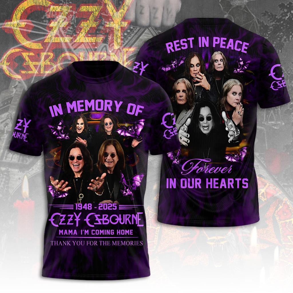 T-shirt Stampata 3D Hot Rock Ozzy Band per Uomo e Donna, T-shirt Sportiva Girocollo Hip Hop a Maniche Corte, Abbigliamento da Uomo
