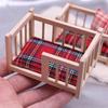 1:12 Dollhouse Miniature Baby Crib Bed Wooden Simulation Baby Cot Furniture Model Decor Toy Doll House Accessories