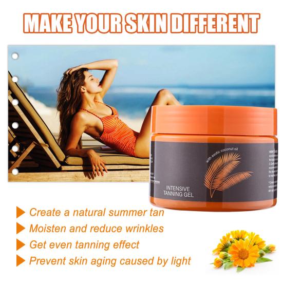 Přírodní krémový gel urychlující opálení 150 ml Intenzivní opalovací gel pro solária Venkovní Nemastný Krémový pro obnovu pokožky pro všechny typy pleti