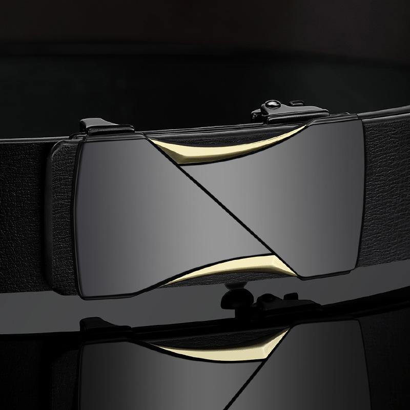 New Men's Belt Business Formal Wear Genuine Leather Automatic Buckle Belt for Men's Youth Korean Style Versatile Soft Leather Trousers