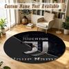Round Rug Custom NameJuventus FC Pattern Non Slip Carpet Home Floor Decor