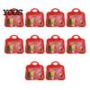 Self Sealing Holiday Treat Bags Christmas with Handles, Self-Seal Candy Cookie for Supplies Snacks Party Favors, Clear Window Snack Pouches